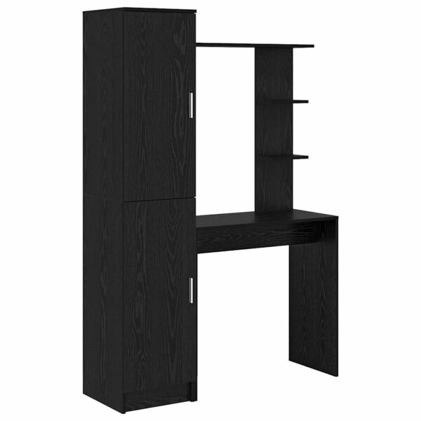 vidaXL Bureau avec rangement 2 Pièces Chêne noir 78.5 x 37 x 154.5 cm