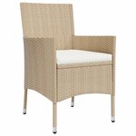 vidaXL Ensemble à manger de jardin avec coussins 5Pièces Beige poly rotin