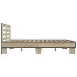 vidaXL Cadre de lit chêne sonoma 150x200 cm bois d'ingénierie et métal