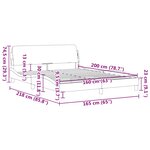 vidaXL Cadre de lit avec tête de lit Dover bleu 160x200cm tissu