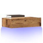 vidaXL Meuble TV avec éclairage LED vieux bois 60x35x15 5 cm