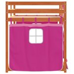 vidaXL Lit superposé avec rideaux rose 90x200 cm bois pin massif