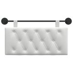 vidaXL Tête de lit suspendue Blanc Tissu