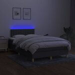 vidaXL Sommier à lattes de lit et matelas et LED Gris foncé 120x200 cm