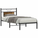 vidaXL Cadre de lit sans matelas chêne fumé 90x190cm bois d'ingénierie