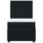 vidaXL Sommier à lattes de lit avec matelas Noir 100x200 cm Velours