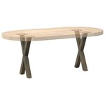vidaXL Pieds de table basse en forme de X  2 pièces  acier naturel  38 x (42-43) cm
