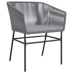 vidaXL Ensemble de salle à manger de jardin 5 pièces avec coussins gris en poly rotin