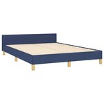 vidaXL Cadre de lit avec tête de lit sans matelas bleu 140x200cm tissu