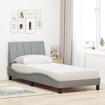 vidaXL Lit avec matelas Hanko gris clair 90x190 cm tissu
