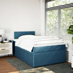 vidaXL Sommier à lattes de lit et matelas bleu 120x200 cm velours