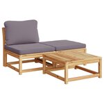 vidaXL Salon de jardin 6 Pièces avec coussins bois d'acacia solide