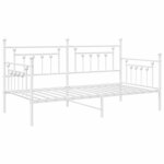 vidaXL Cadre de Lit de Jour Blanc 100x190 cm en Acier