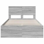 vidaXL Cadre de lit Gris Sonoma 120 x 190 cm Bois d'ingénierie
