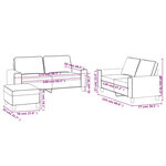 vidaXL Ensemble de canapés 3 Pièces noir tissu