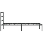 vidaXL Cadre de lit métal sans matelas avec tête de lit noir 100x200cm