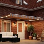 vidaXL Auvent rétractable électrique Bleu  Orange  Blanc 4 × 3 m