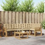 vidaXL Ensemble de canapés d'extérieur 6 Pièces Blanc et Beige