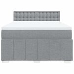 vidaXL Sommier à lattes de lit avec matelas Gris clair 140x200cm Tissu
