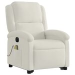 vidaXL Fauteuil inclinable de massage électrique crème velours
