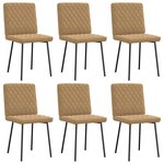vidaXL Chaises à manger lot de 6 marron velours