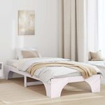 vidaXL Cadre de lit Blanc 207 x 107 x 30 cm Bois massif en pin