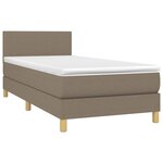 vidaXL Sommier à lattes de lit avec matelas Taupe 80x200 cm Tissu