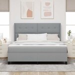 vidaXL Lit à ressorts avec matelas Gris clair 200 x 180 cm tissu
