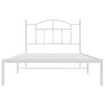 vidaXL Cadre de lit métal sans matelas et tête de lit blanc 107x203 cm