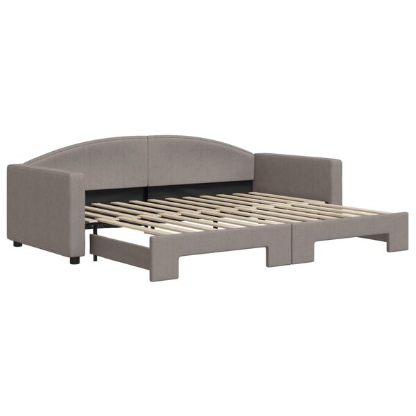vidaXL Lit de jour avec lit gigogne taupe 90x200 cm tissu