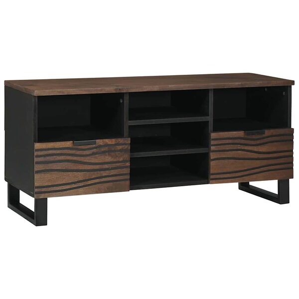 vidaXL Meuble TV Marron 100 x 33 x 46 cm bois de manguier massif