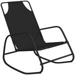 vidaXL Chaises longues à bascule 2 Pièces Noir Acier et textilène