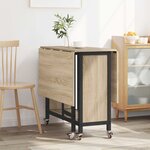 vidaXL Table à manger pliante avec roulettes 130 x 80 x 76 5 cm