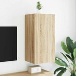vidaXL Meuble TV mural avec lumières LED chêne sonoma 40 5x35x80 cm