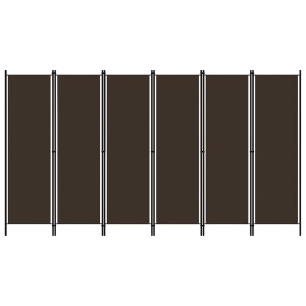 vidaXL Cloison de séparation 6 panneaux Marron 300x180 cm