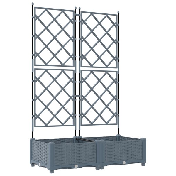 vidaXL Jardinière avec treillis 2 Pièces Gris clair 80x40x125 5 cm