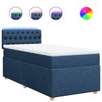 vidaXL Sommier à lattes de lit avec matelas Bleu 90x190 cm Tissu