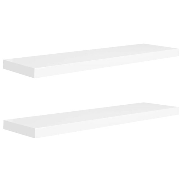vidaXL Étagères murales flottantes 2 Pièces blanc 90x23 5x3 8 cm MDF