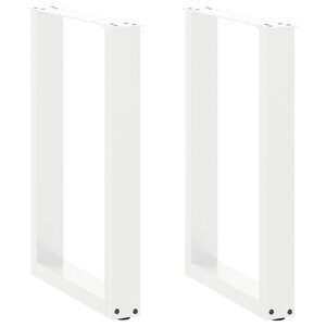 vidaXL Pieds de table à manger en U  2 pièces  blanc  50 x (72-73) cm  acier