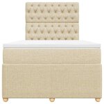 vidaXL Sommier à lattes de lit avec matelas Crème 120x200 cm Tissu