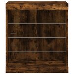 vidaXL Buffet avec lumières LED chêne fumé 60 5x37x67 cm
