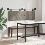 vidaXL Tête de lit suspendue Avec lumière LED Gris PU antique