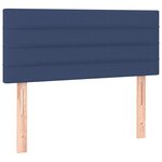 vidaXL Sommier à lattes de lit avec matelas Bleu 90x200 cm Tissu