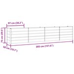 vidaXL Jardinière Ivoire 480 x 50 x 45 cm Acier galvanisé