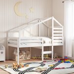 vidaXL Lit haut avec toit blanc 90x200 cm bois de pin massif