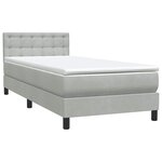 vidaXL Sommier à lattes de lit et matelas gris clair 80x220 cm velours