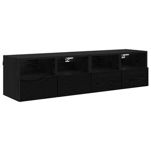 vidaXL Meubles TV muraux 2 Pièces Chêne noir 60 x 30 x 30 cm
