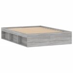 vidaXL Cadre de lit sonoma gris 135x190 cm double
