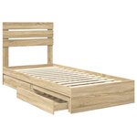 vidaXL Lit de Rangement Chêne Sonoma 75 x 190 cm Bois d'ingénierie