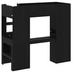 vidaXL Cadre de lit superposé avec bureau Chêne noir 75 x 190 cm